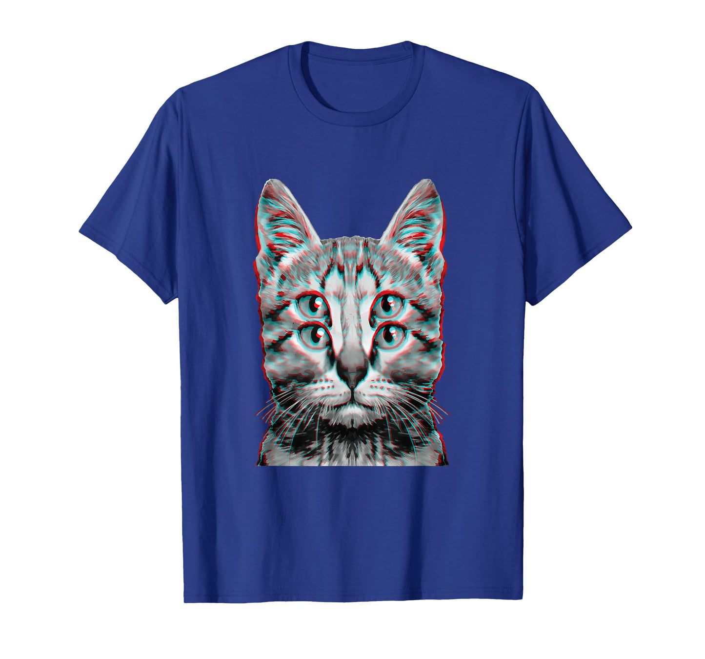 Glitch Weird Cat Kitten Optical Illusion Cat Mom Dad T-Shirt