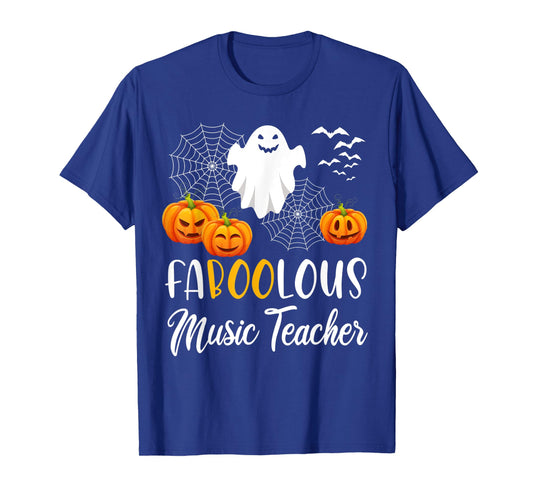Faboolous Music Teacher Funny Pumpkin Boo Halloween Gift T-Shirt