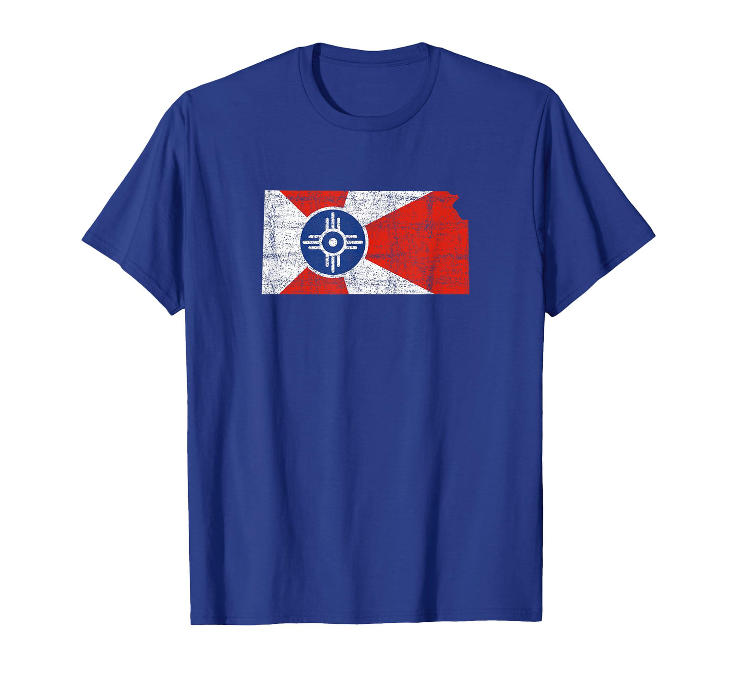 Wichita Kansas Flag Distressed Design - Wichita Kansas T-Shirt