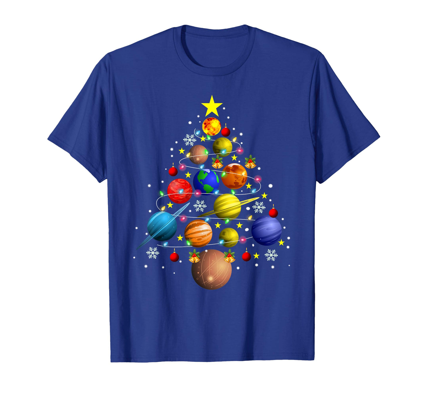 Solar System Planets Christmas Tree Tee Astronomy Xmas Gift T-Shirt