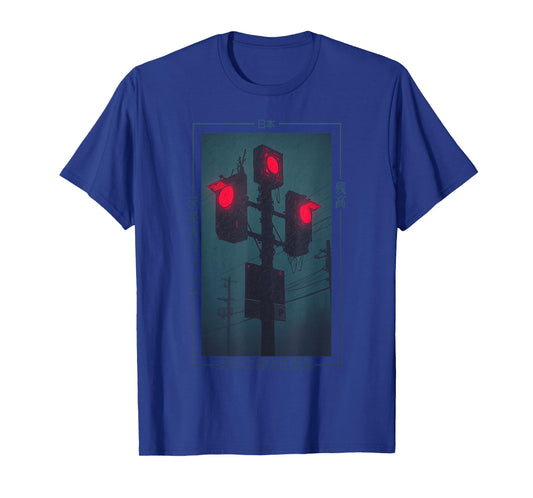 Cyberpunk Traffic Lights Japanese - Vaporwave Urban Art T-Shirt