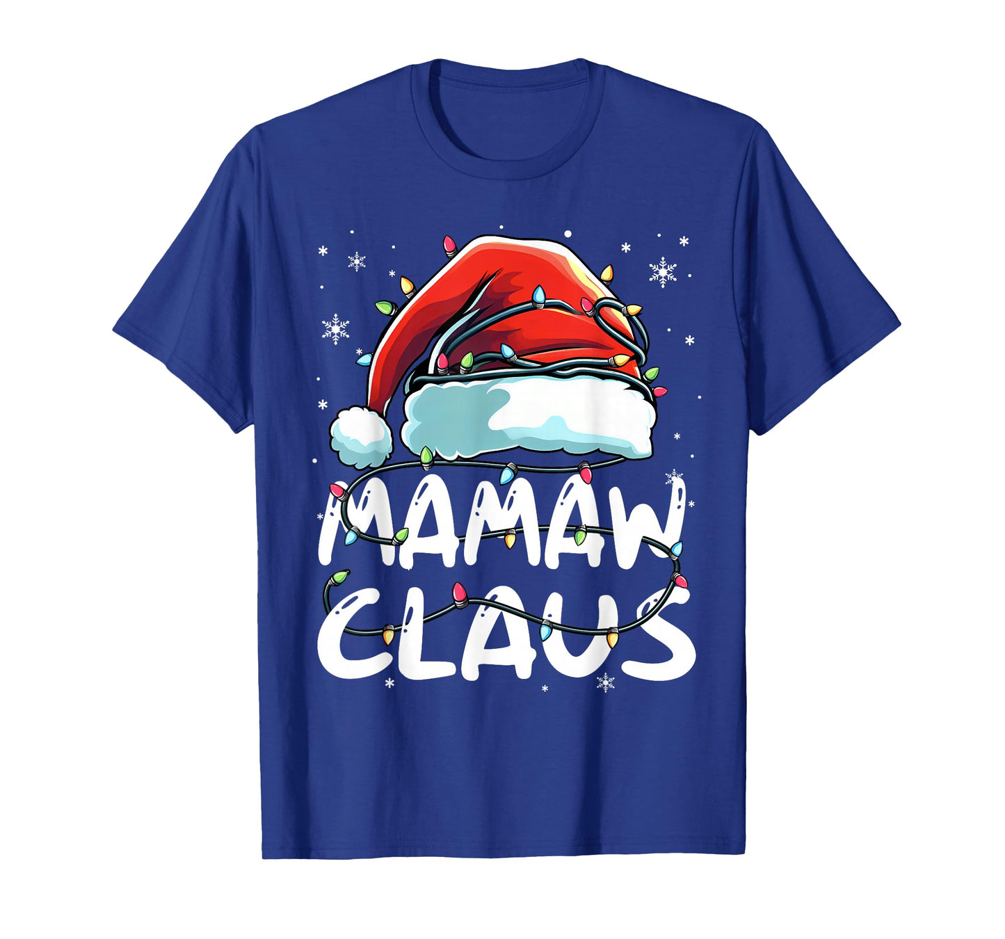 Mamaw Claus Christmas Lights Matching Family Xmas Pajama T-Shirt