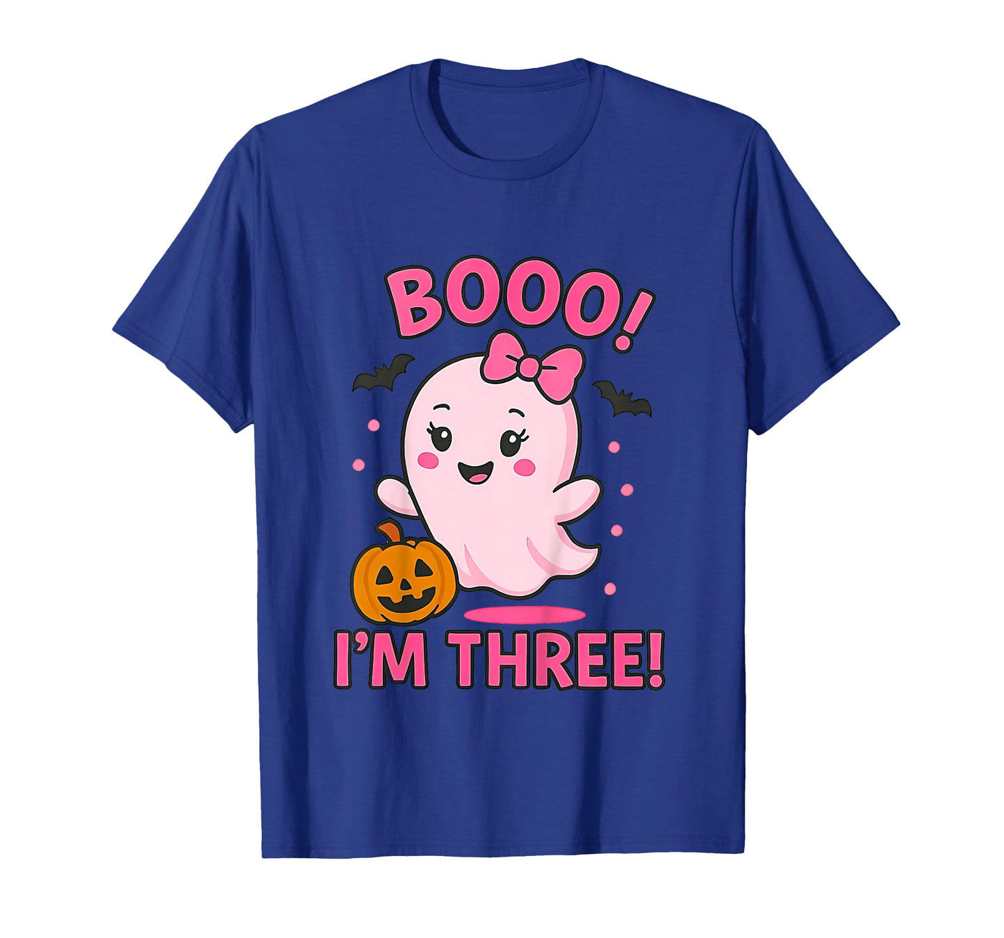 Ghost Boo I'm Three Years 3rd Birthday Toddler Halloween Tee T-Shirt