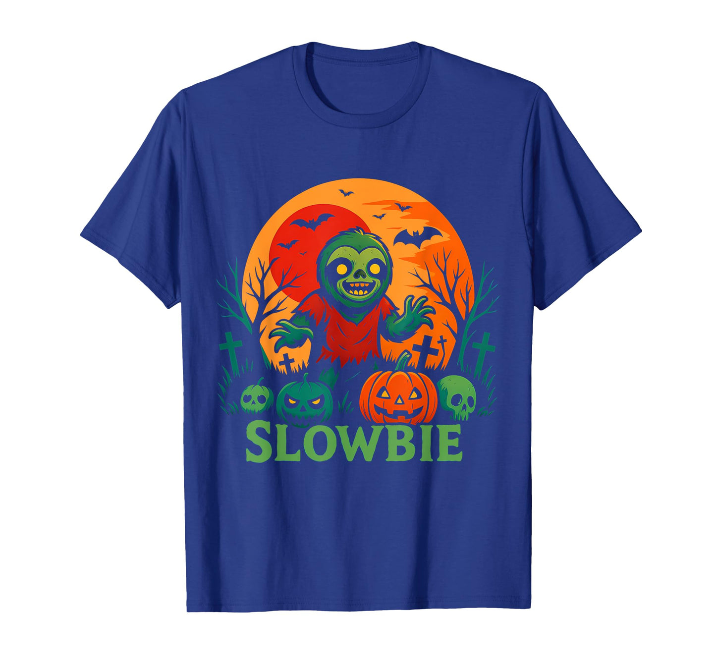 Funny Halloween Sloth Zombie Slowbie Costume Spooky Season T-Shirt