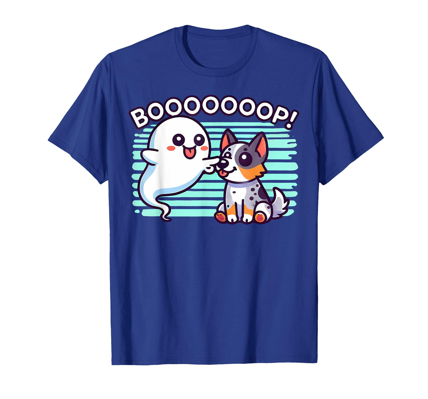 Funny Halloween Ghost Blue Heeler Boop Australian Cattle Dog T-Shirt