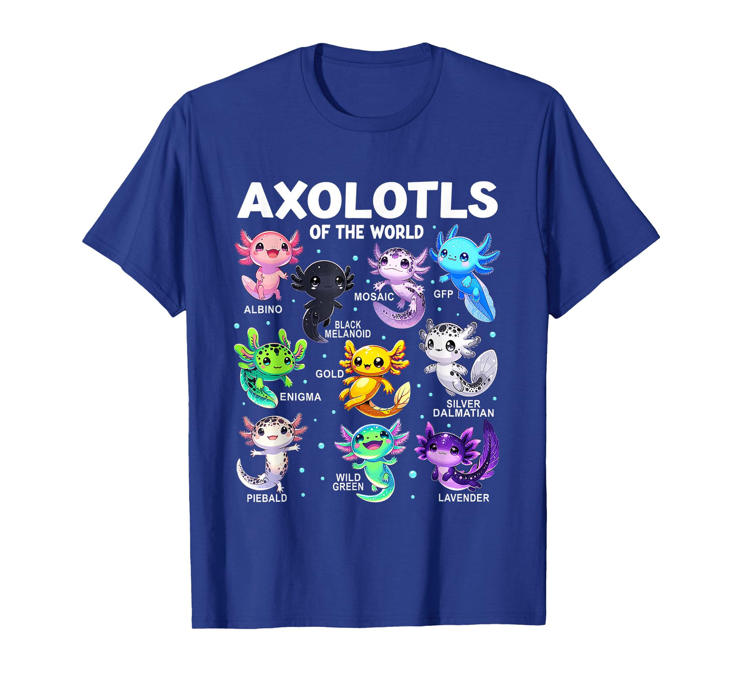 Kawaii Axolotls of The World Graphic Tees Axolotl Animals T-Shirt