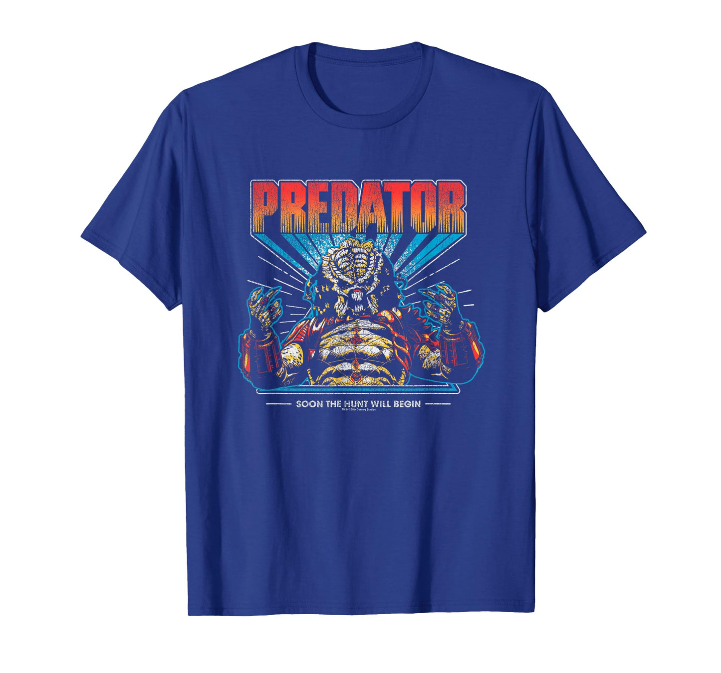 Predator Soon The Hunt Will Begin Big Chest Retro Poster T-Shirt