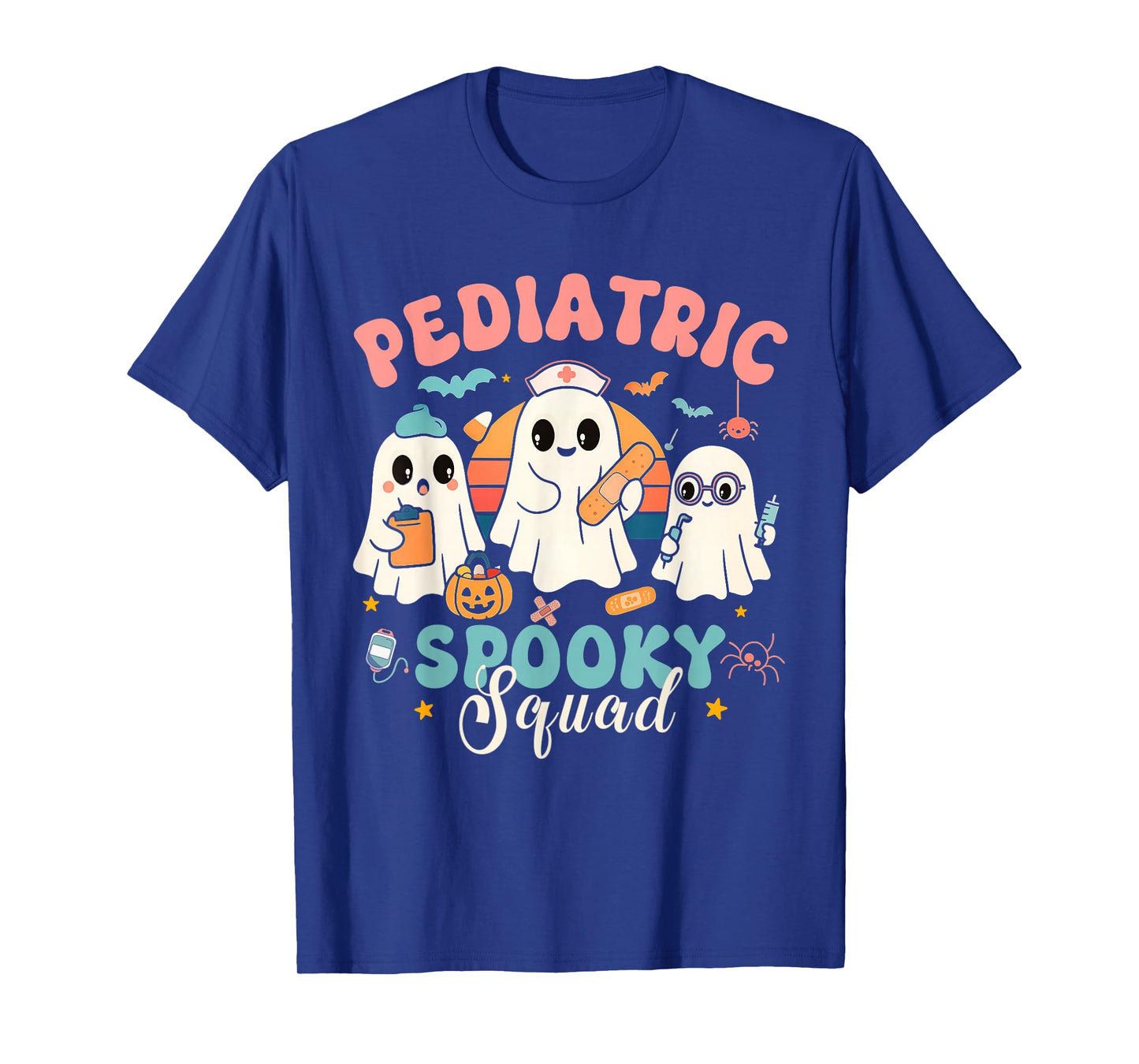 Pediatric Spooky Squad Ghost Nurse Halloween Matching Tee T-Shirt