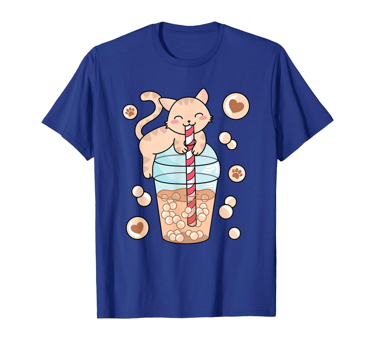 Japanese Anime Cat Kawaii Bubble Tea Women Girls Kids T-Shirt