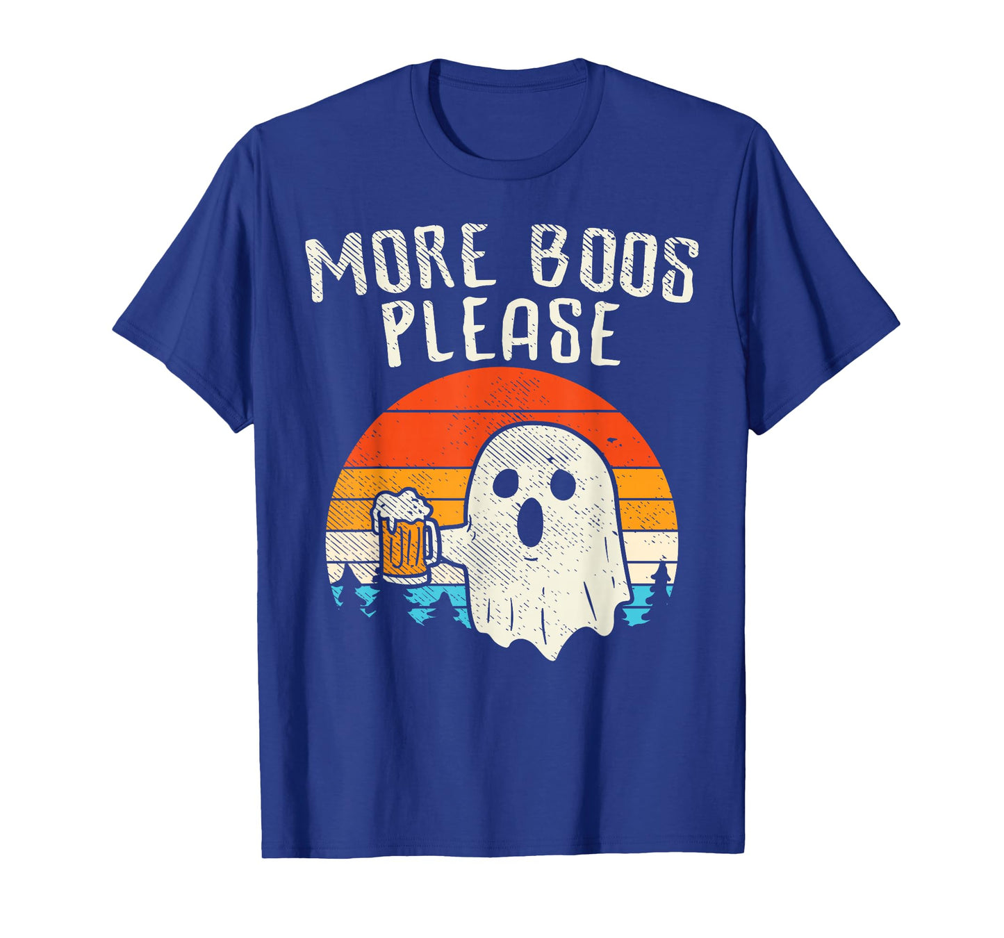 More Boos Please Ghost Beer Retro Halloween Drinking Men T-Shirt