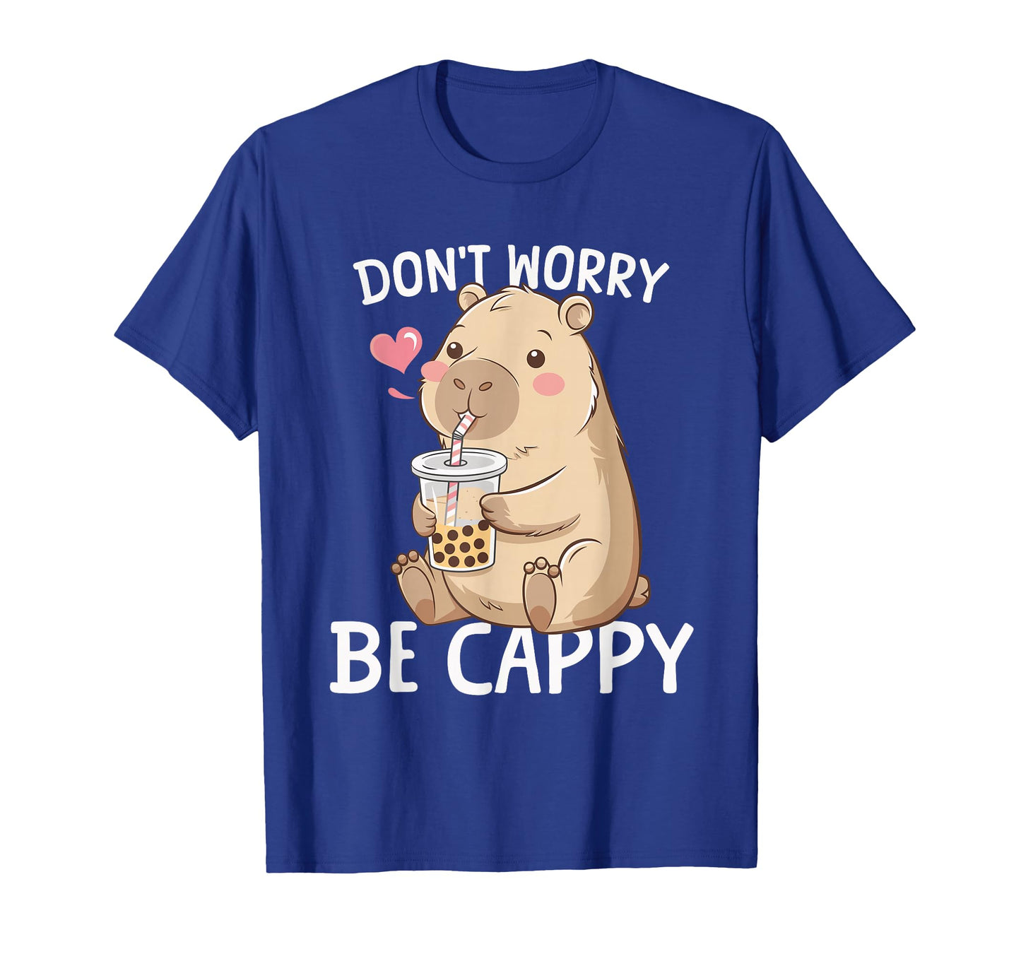 Cute Capybara Kawaii Anime Drinking Bubble Tea Capy Lover T-Shirt