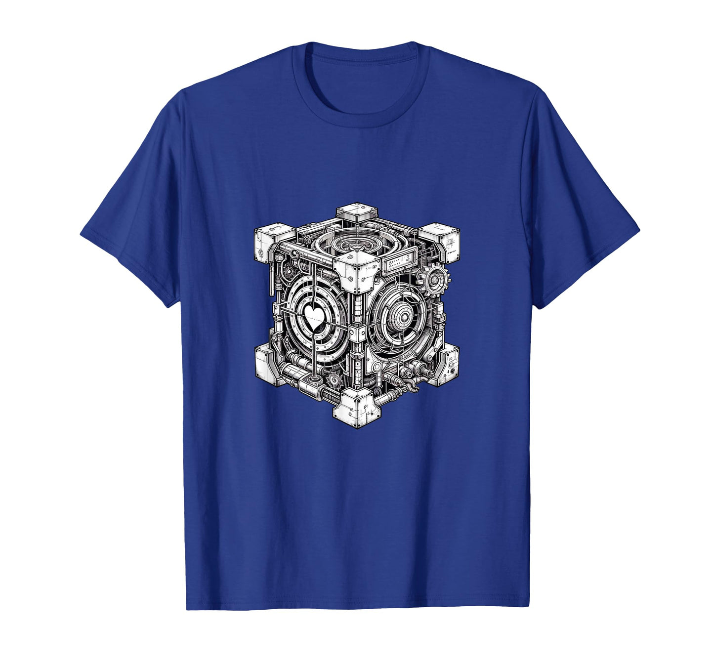 Steampunk Companion Cube with Portal-shaped Apertures T-Shirt