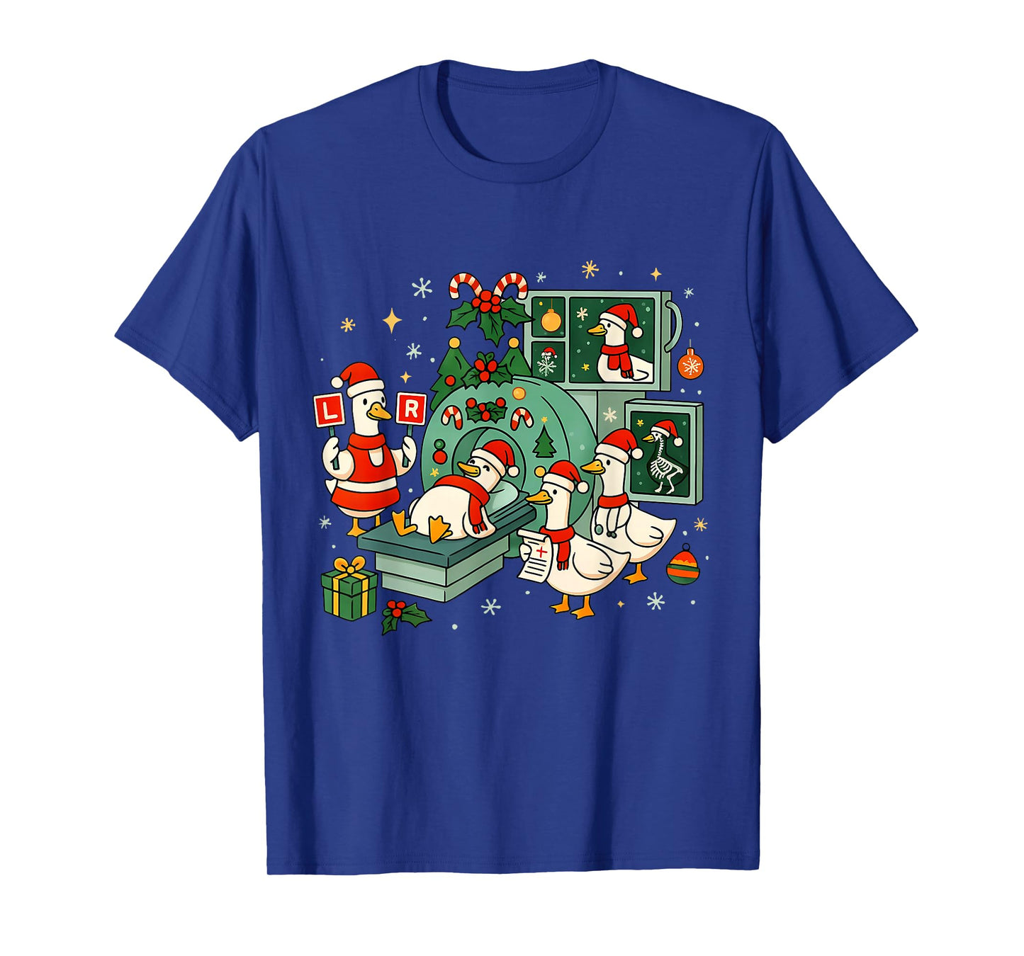 Funny Radiology Christmas Silly Goose Santa CT Tech MRI Tech T-Shirt
