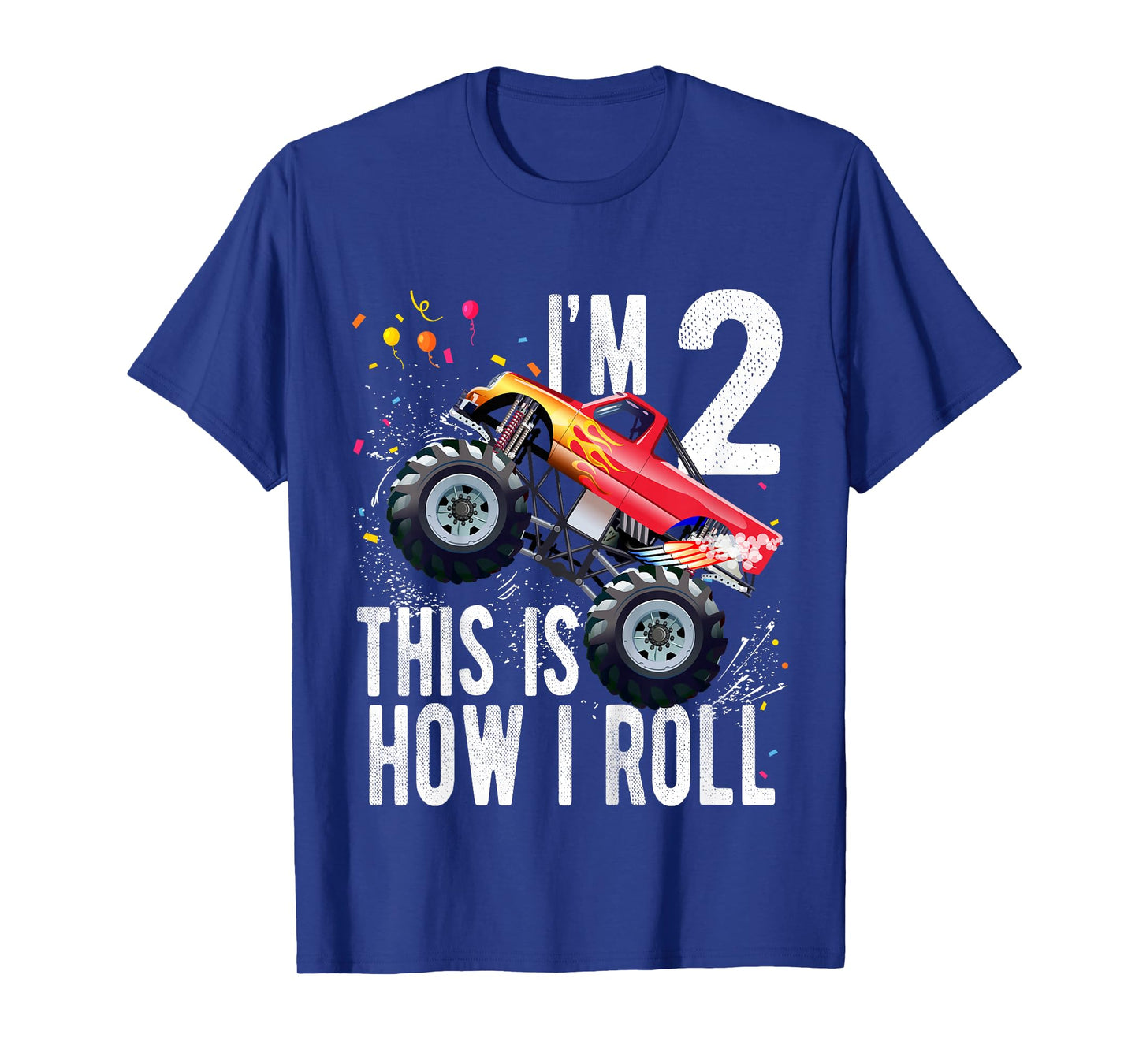 2 Year Old 2nd Birthday Boy Monster Truck Car T-Shirt