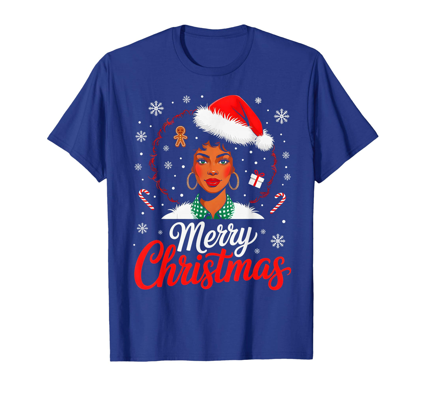 Merry Christmas Black Women African American Xmas Pajamas T-Shirt