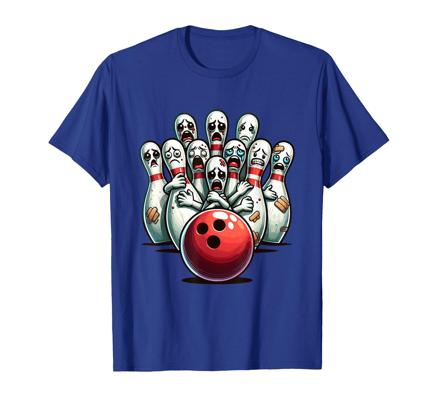 Funny Bowling Pin Faces For Bowling Lover, Men Kids Bowler T-Shirt