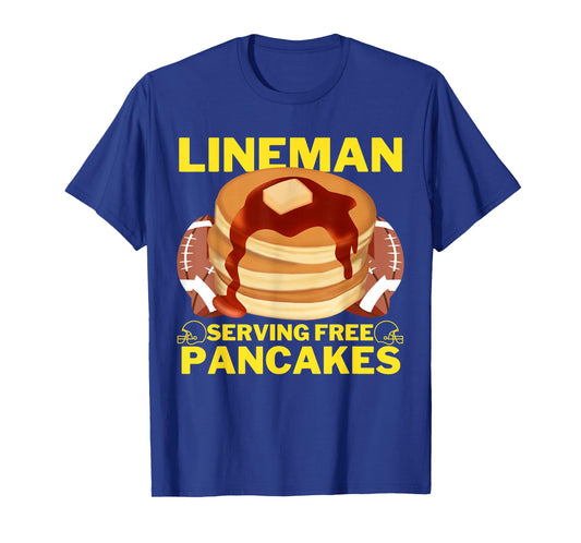 Lineman Serving Pancakes Football Lineman T-Shirt