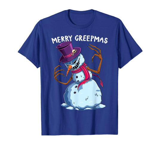 Merry Creepmas Snowman Scary Christmas Evil Monster Xmas T-Shirt