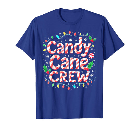 Candy Cane Crew Christmas Lights Funny Xmas Party Tee T-Shirt