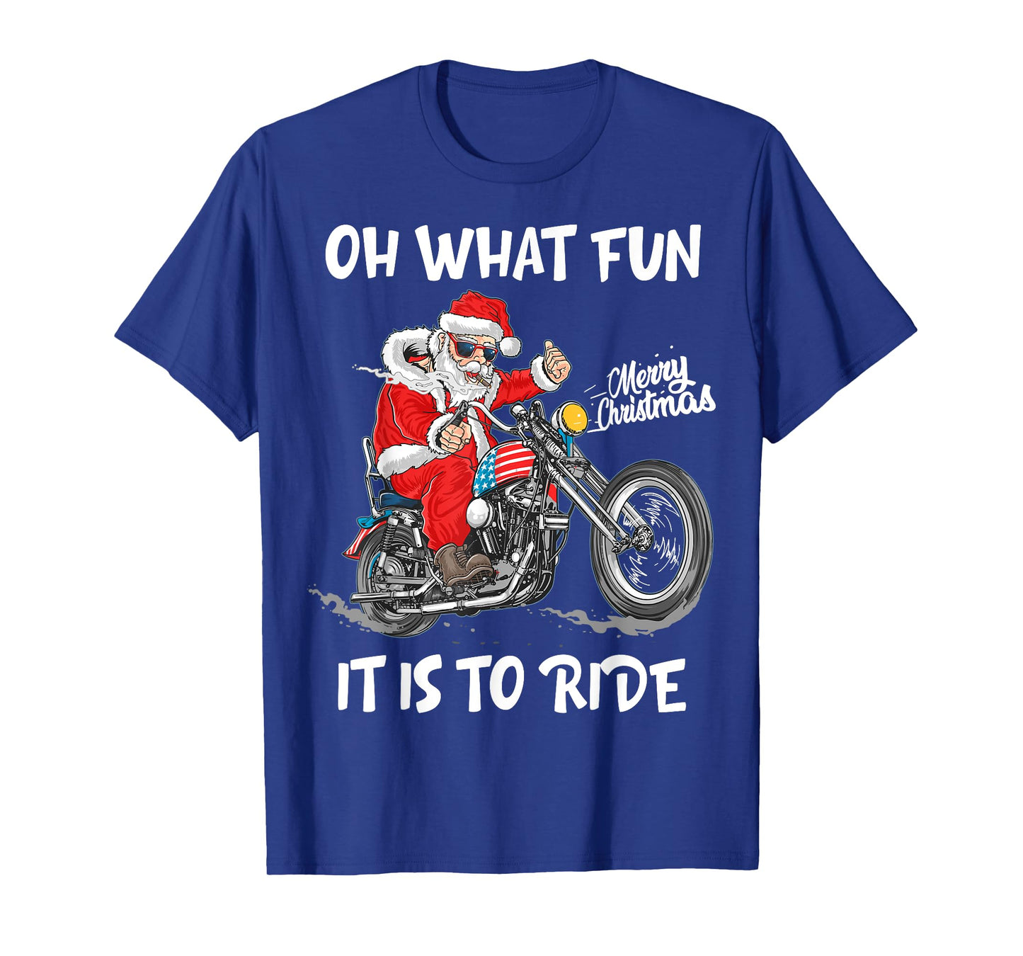 Biker Santa Motorcycle Fan Merry Christmas Xmas Holidays T-Shirt