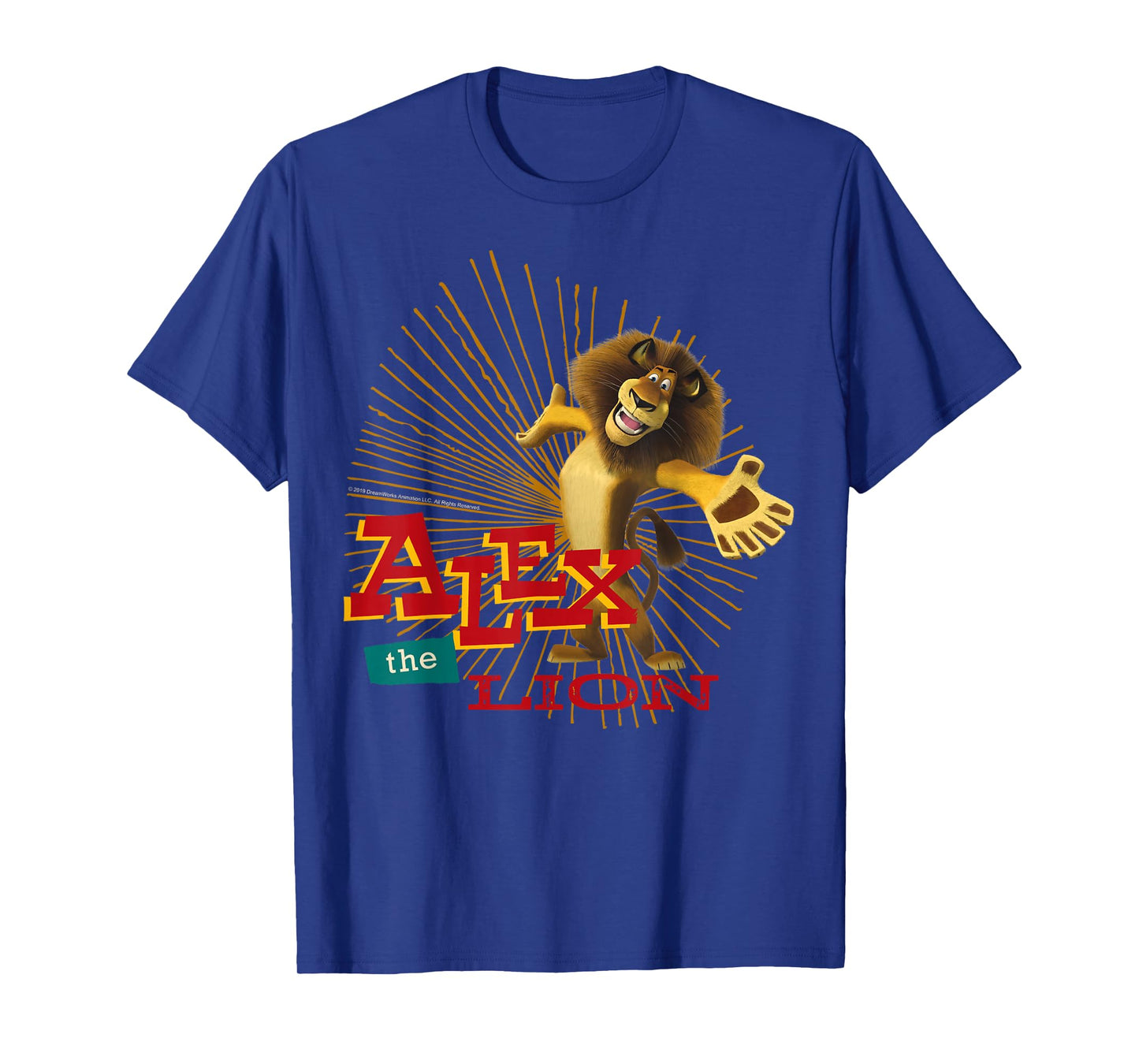 Madagascar Alex The Lion Text Poster T-Shirt