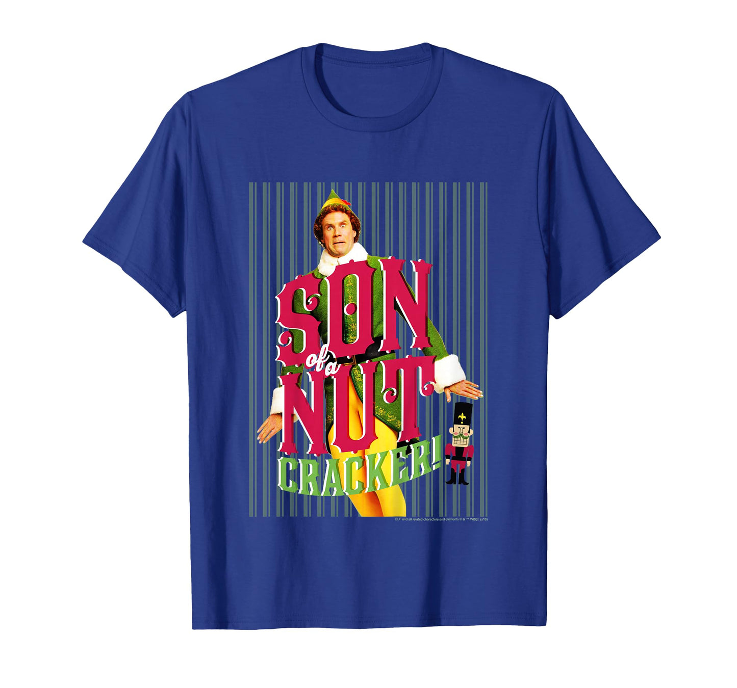 Kids Elf Buddy Son Of A Nutcracker Striped Poster T-Shirt