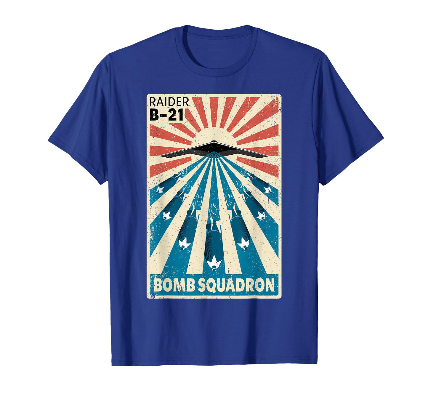 B-21 Raider Stealth Bomber Vintage Bomb Squadron Poster T-Shirt