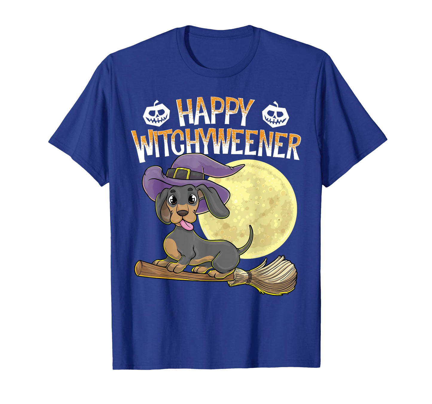 Happy Witchyweener Halloween Dachshund Witch Wiener Dog Men Women Kids T-Shirt