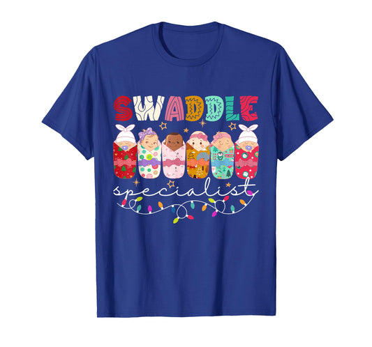 Swaddle Specialist NICU Mother Baby Nurse ICU PICU Christmas T-Shirt