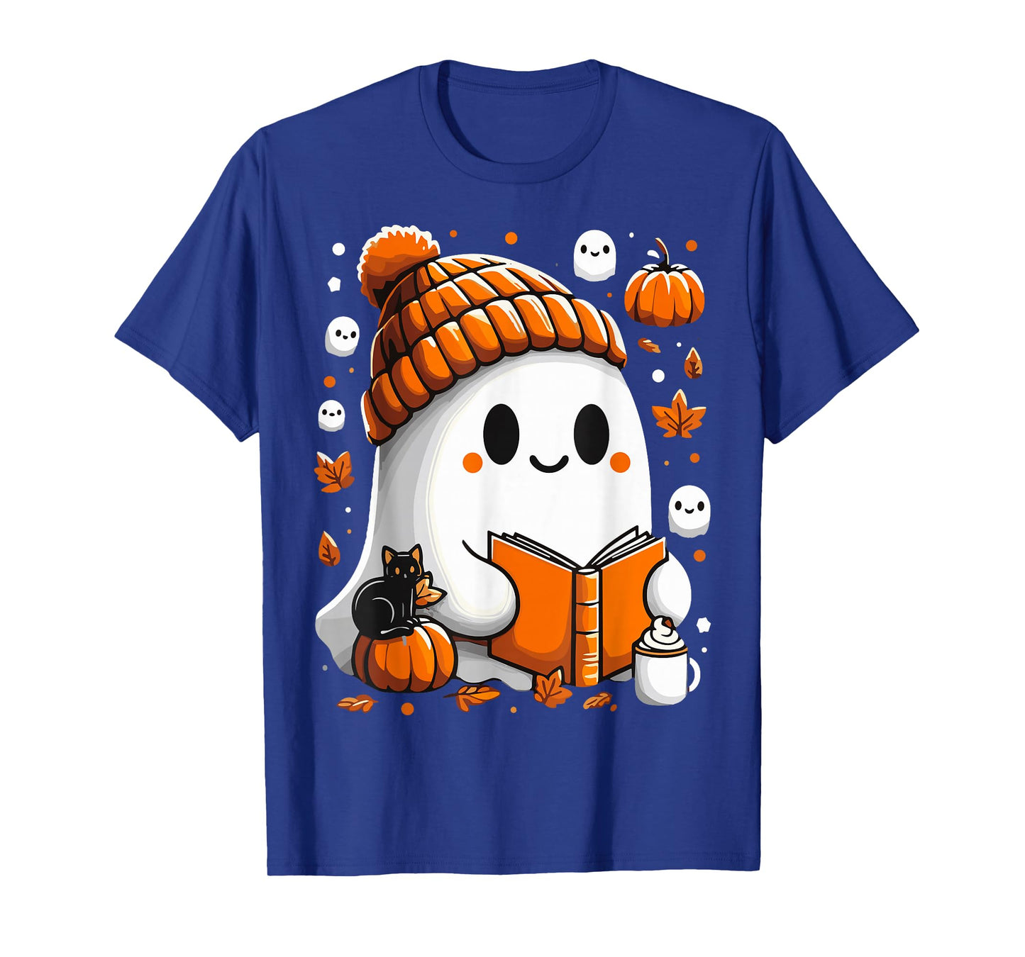 Ghost Reading Book Autumn Halloween T-Shirt