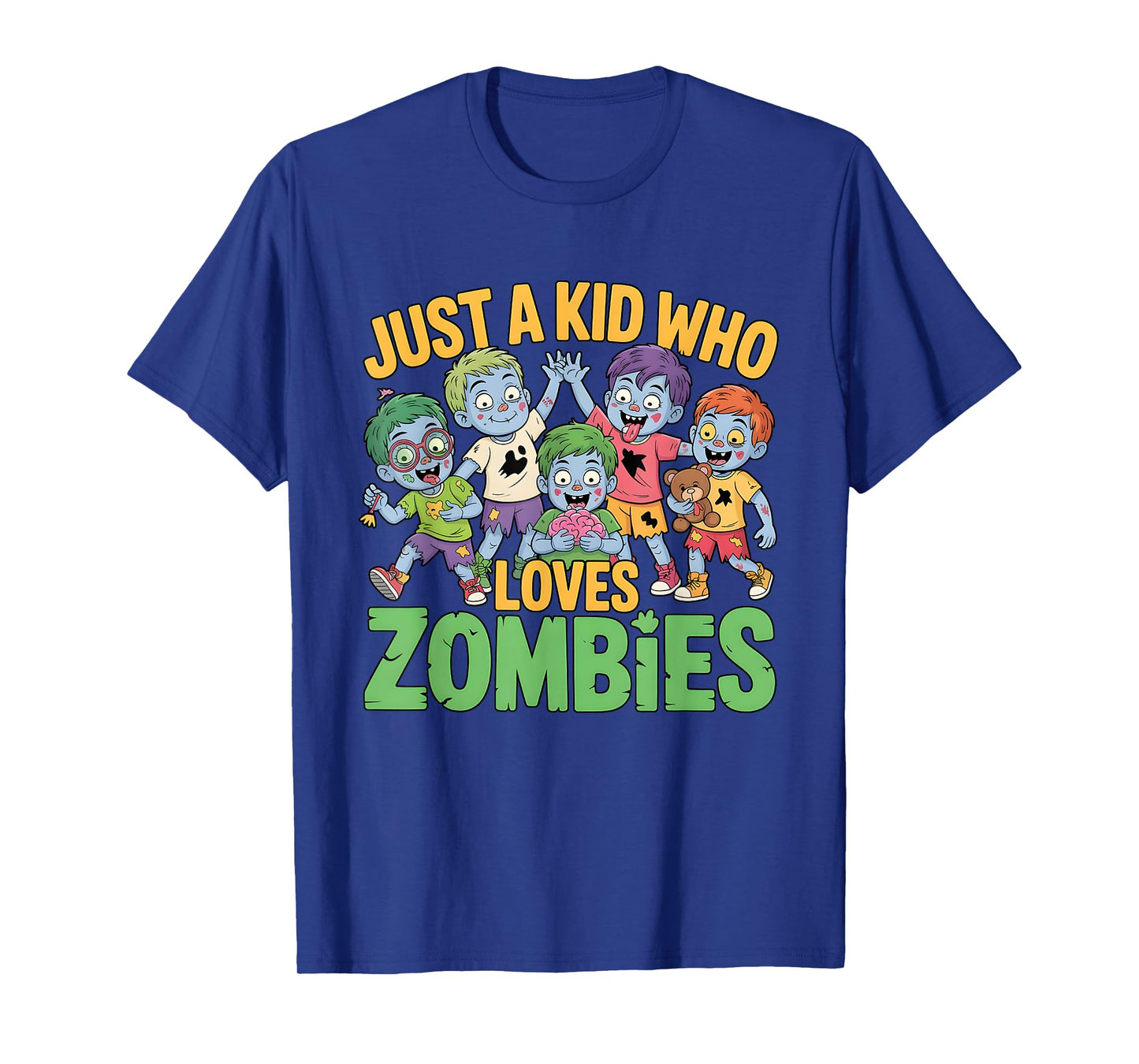 Just A Kid Who Loves Zombies Funny Halloween Costume Kids T-Shirt