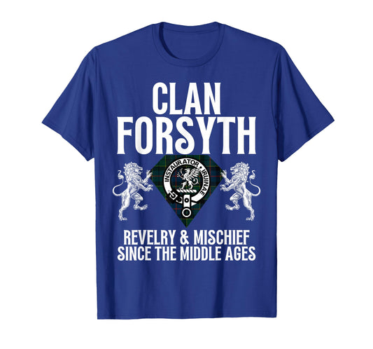 Forsyth Clan Scottish Name Coat Of Arms Tartan Family Party T-Shirt