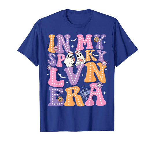 Groovy In My Spooky LVN Era Ghost Nurse Halloween Nursing T-Shirt
