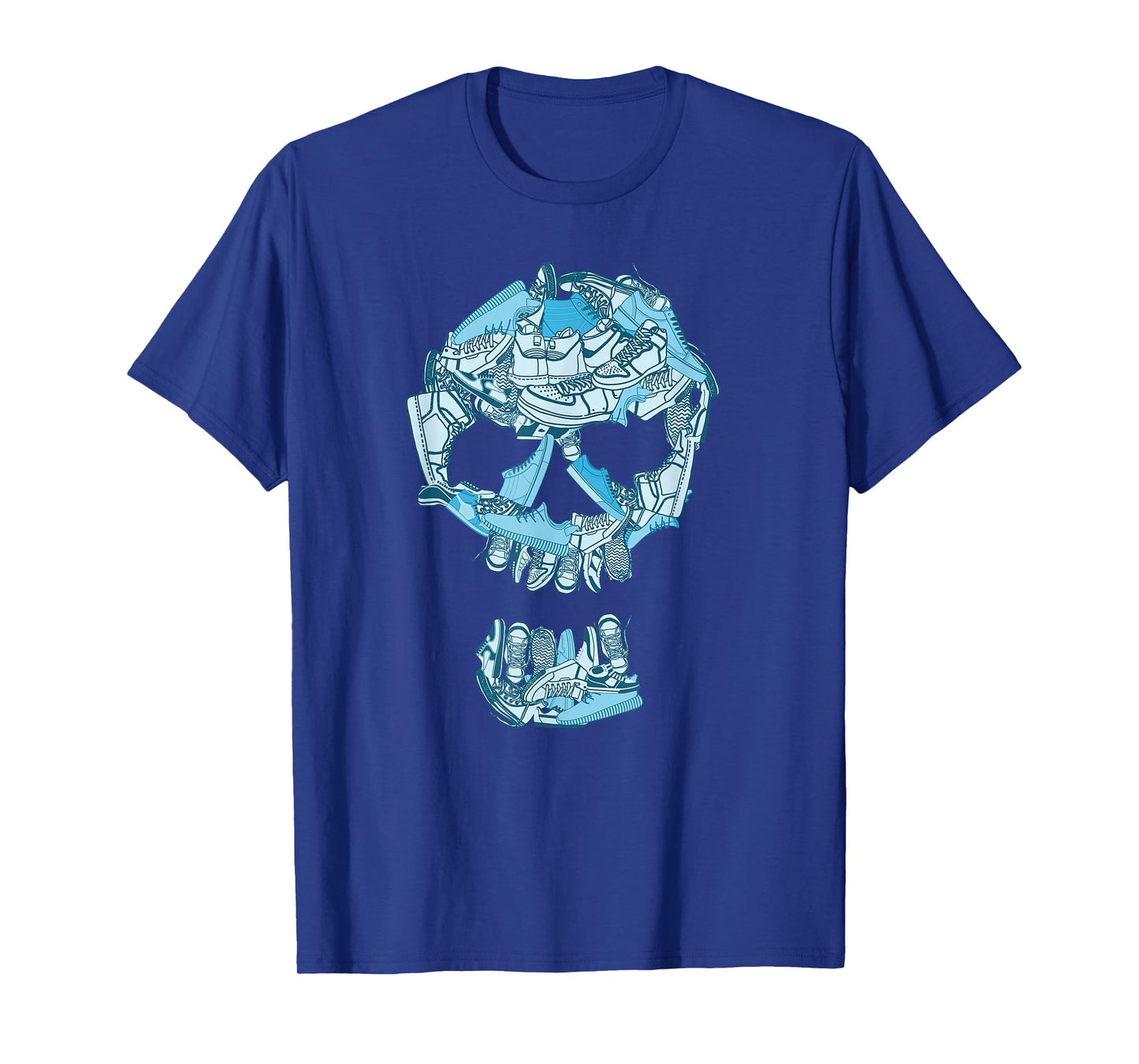 Blue Big Ol' Sneaker Head Blue Color Graphic T-Shirt