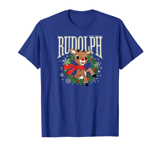 Rudolph The Red Nosed Reindeer - Christmas Wreath T-Shirt