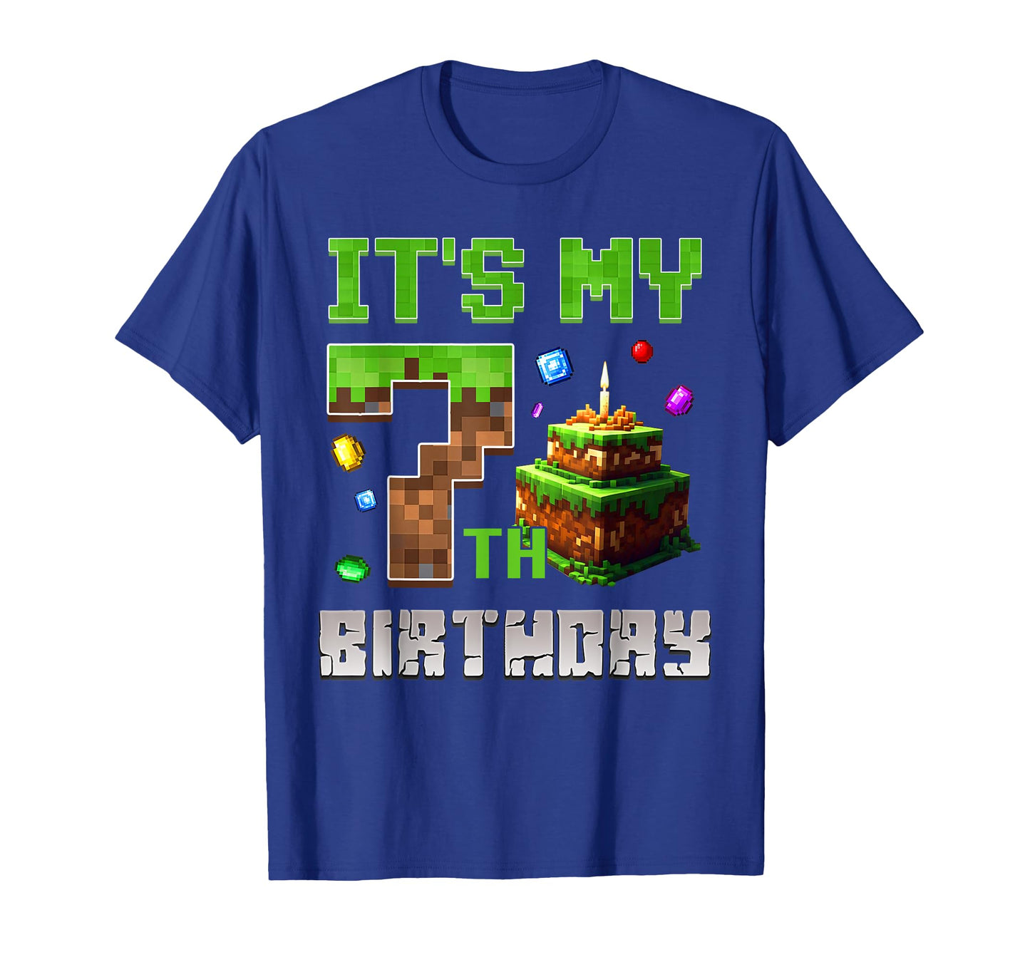 It's My 7th Birthday Shirt Birthday Boy Gamer Pixel Number T-Shirt