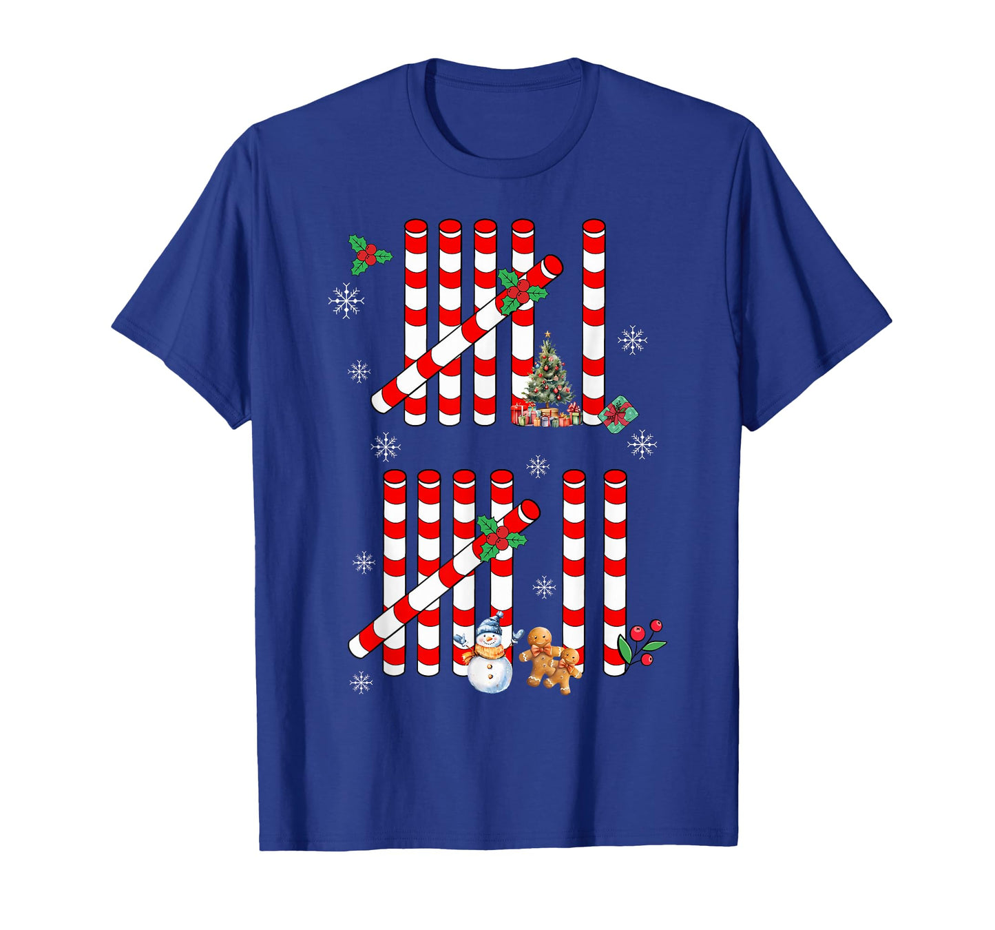 Funny 67 Candy Cane Tally Marks Christmas Six Seven Meme T-Shirt