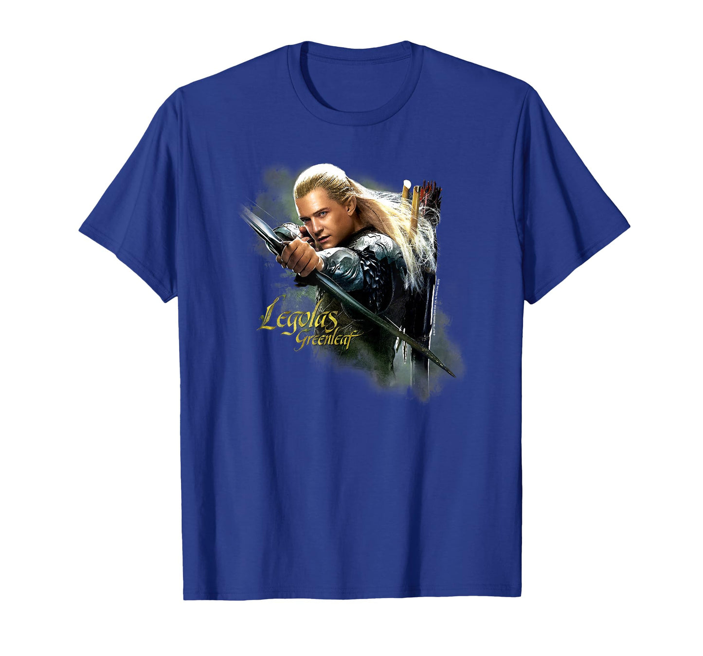 Warner Bros. Hobbit Legolas Greenleaf Unisex-Adults & Kids Green Modern Letter Print T-Shirt