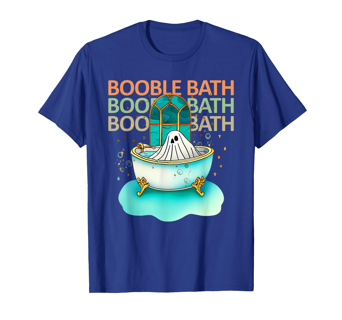 Ghost Bathtub Simple Halloween Costumes Cute Booble Bath Pun T-Shirt