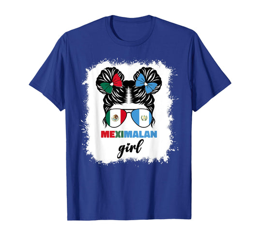 Half Mexican And Guatemalan Mexico Guatemala Flag Girl Kids T-Shirt