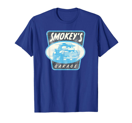 Disney Pixar Cars Vintage Smokey's Garage Faded Logo T-Shirt