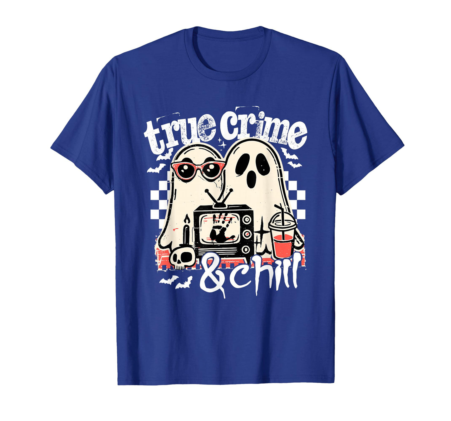 True Crime and Chill Funny Halloween, Cute Ghost Halloween T-Shirt