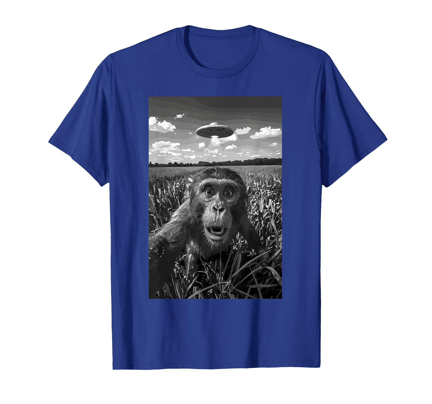 Ape Humor Chimpanzee UFO Gorilla Chimp Invasion Space T-Shirt
