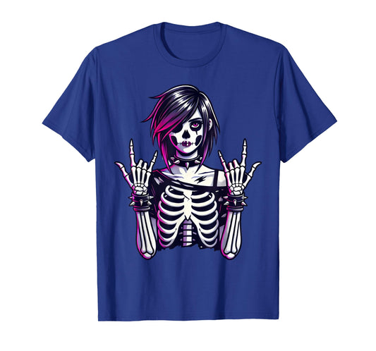 Goth Girl, Funny Emo Punk Skeleton, Grunge T-Shirt