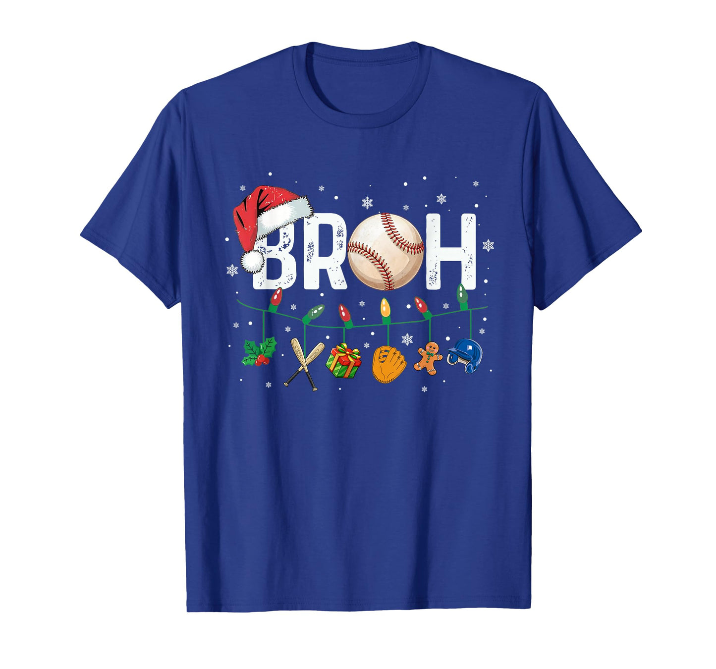 Bruh Funny Christmas Baseball Teens Boys Kids Xmas Pajamas T-Shirt