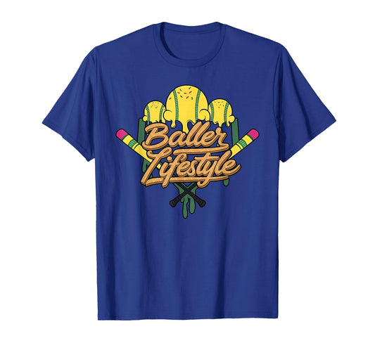 Baseball Lifestyle Home Plate Ice Cream Drip Men Boys Kids T-Shirt