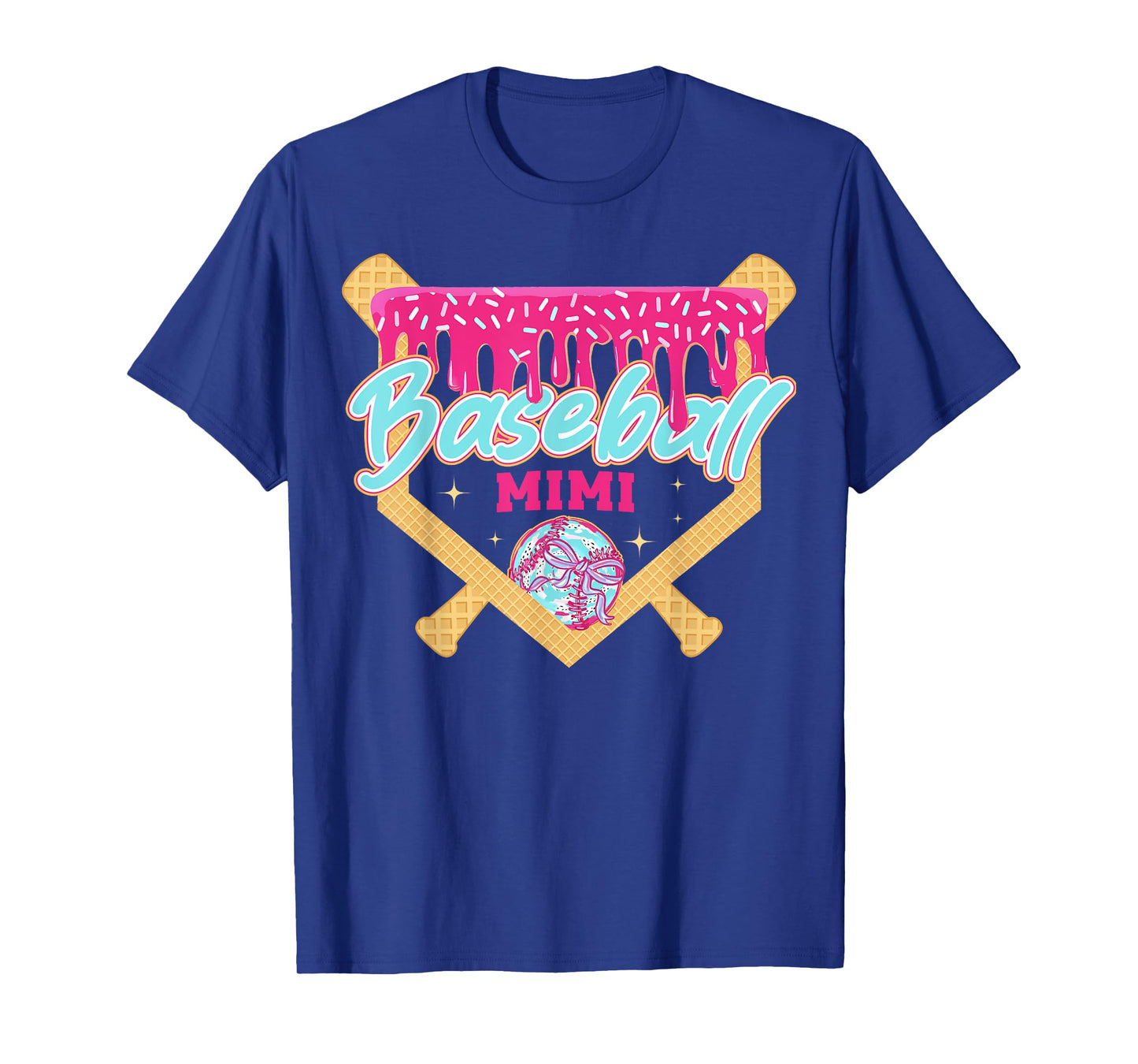 Baseball Mimi Drip Ice Cream Baseball Season Mother's Day T-Shirt