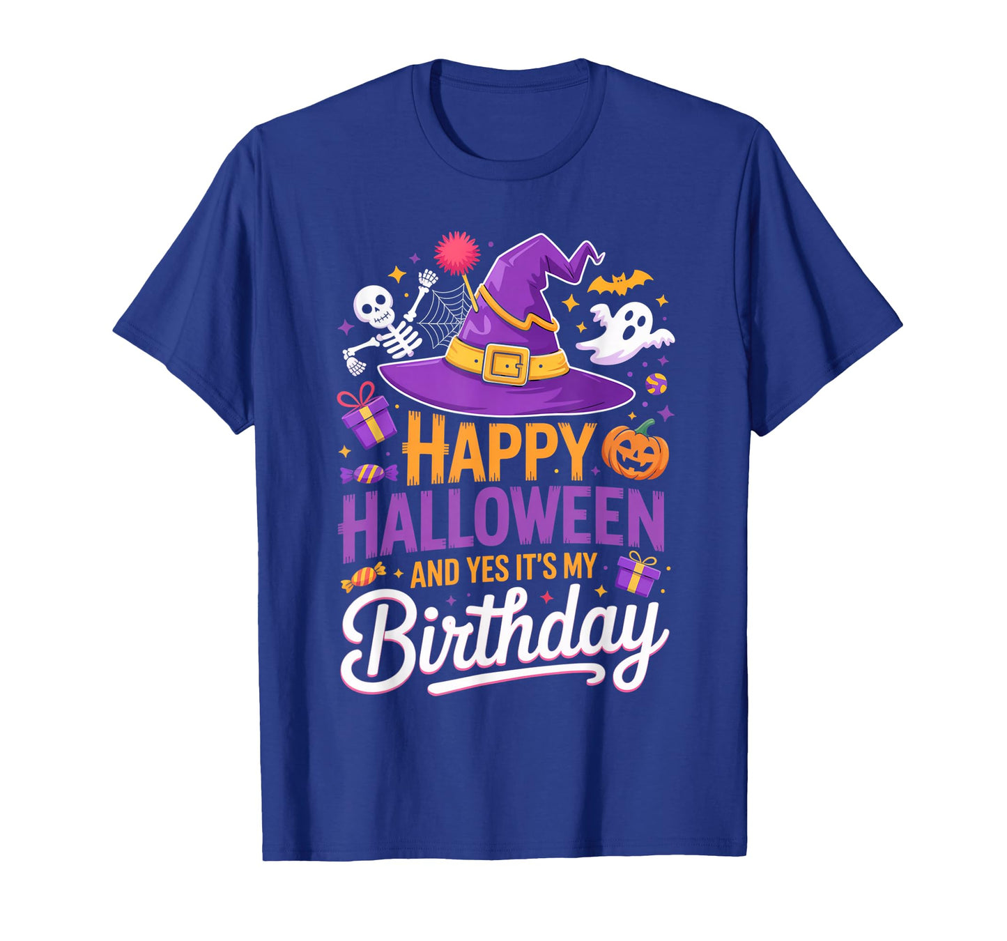 Happy Halloween and Yes It’s My Birthday Witch hat Spooky T-Shirt