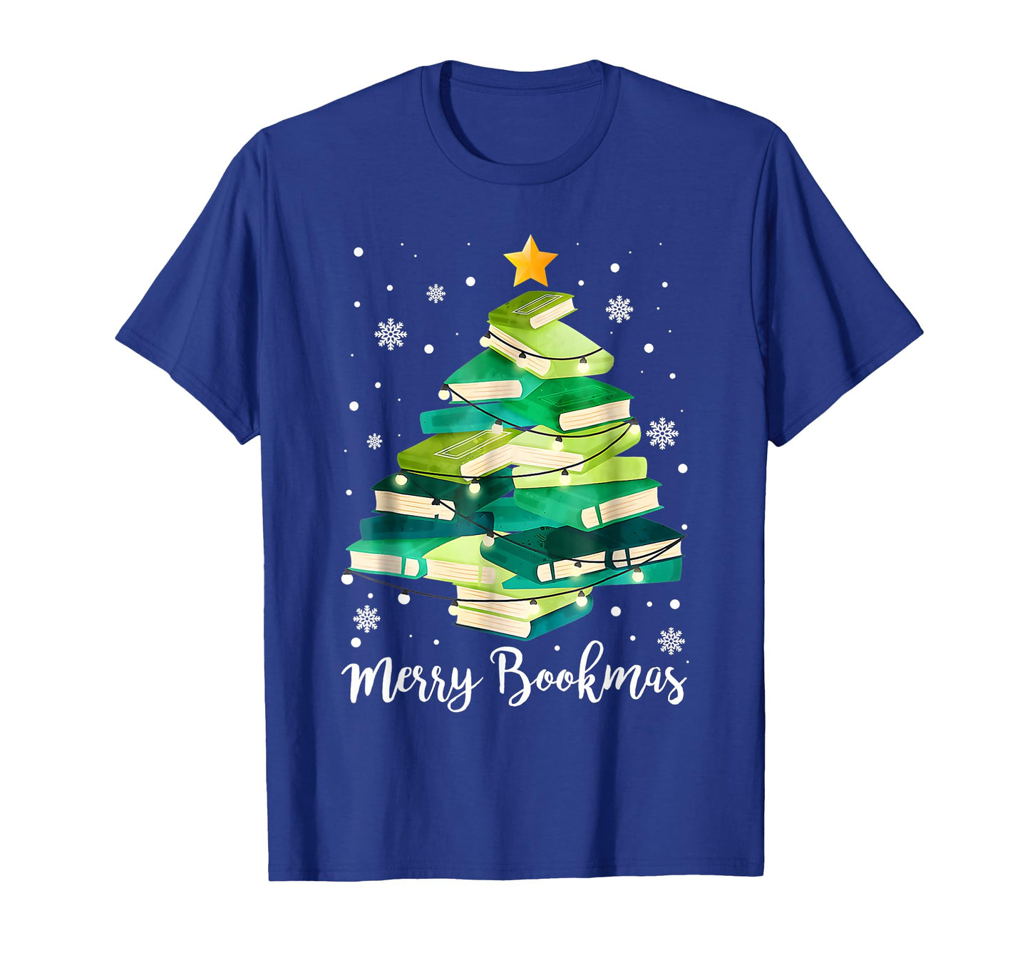 Merry Bookmas Books Pine Tree Funny Reading Lover Christmas T-Shirt