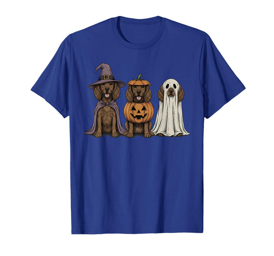 Spooky Ghost Boykin Spaniel Pumpkin Halloween Dog Lover T-Shirt